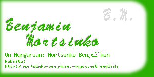 benjamin mortsinko business card